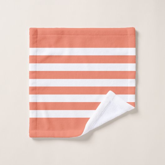 Sinaasappel en witte strepenpatroon bad handdoek (Wasdoekje)