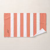 Sinaasappel en witte strepenpatroon bad handdoek (Handdoek)