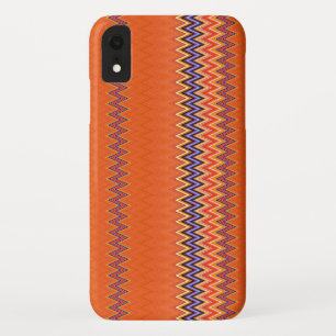 Sinaasappel en zigzag iPhone XR hoesje