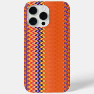 Sinaasappel en zigzag iPhone 15 pro max hoesje