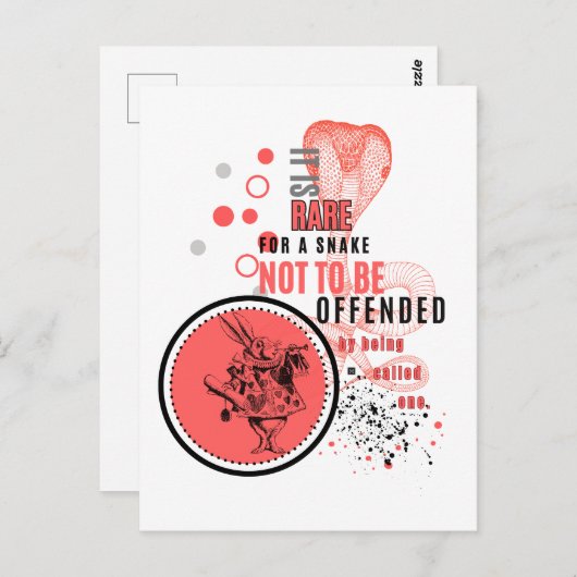 Sinaasappel en zwart beledigd slangen sarcastisch briefkaart (Voorkant / Achterkant)