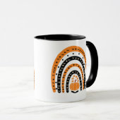Sinaasappel en Zwart Boho Rainbow Halloween Mok (Voorkant rechts)