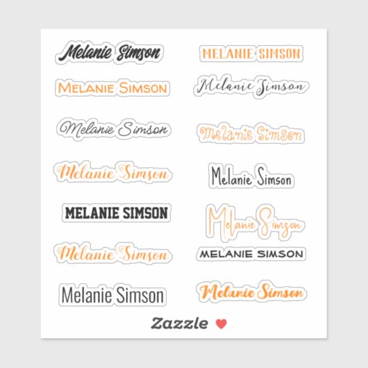 Sinaasappel en zwart Halloween Custom-Cut Vinyl Sticker (Vel)
