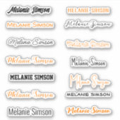 Sinaasappel en zwart Halloween Custom-Cut Vinyl Sticker (Voorkant)