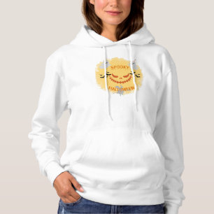 Sinaasappel en zwart illustratief Happy Halloween Hoodie