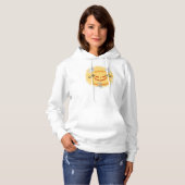 Sinaasappel en zwart illustratief Happy Halloween Hoodie (Voorkant volledig)