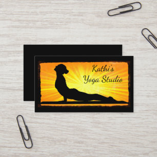 Sinaasappel en Zwart Mediation Yoga Visitekaartjes