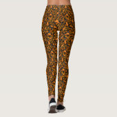 Sinaasappel en zwart Monarch Vlinders Print Leggings (Achterkant)