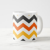 Sinaasappel en Zwart Zigzag Extra Grote Beker (Voorkant rechts)