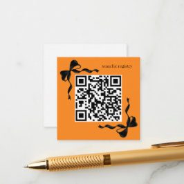 Sinaasappel en Zwarte Bogen Registry QR-code Informatiekaartje