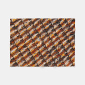 Sinaasappel- en zwarte dakgordels fleece deken (Voorkant (Horizontaal))