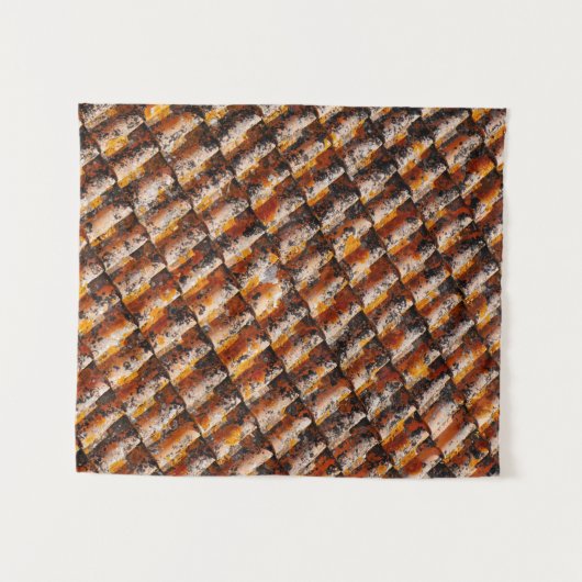 Sinaasappel- en zwarte dakgordels wandkleed (Voorkant (horizontaal))