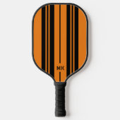 Sinaasappel en zwarte strepen monogram pickleball paddle (Voorkant)