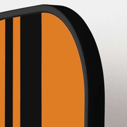 Sinaasappel en zwarte strepen monogram pickleball paddle (Links Detail)