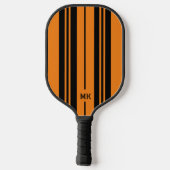Sinaasappel en zwarte strepen monogram pickleball paddle (Achterkant)