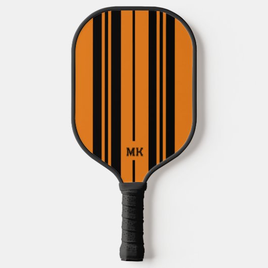 Sinaasappel en zwarte strepen monogram pickleball paddle (Achterkant)