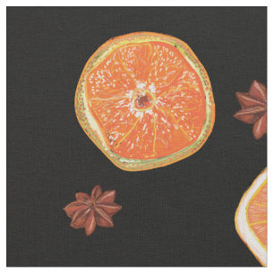 Sinaasappel Fruit Plakjes & Kaneel Stof