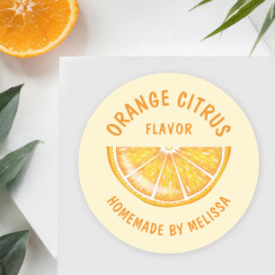 Sinaasappel Fruit Schijf Aangepast Thuisgemaakt Pr Ronde Sticker