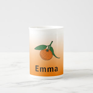 Sinaasappel Fruit & Sinaasappel Witte Gradiënt Mon Porselein Kop