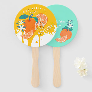 Sinaasappel Fruitige 10e Verjaardag Handwaaier