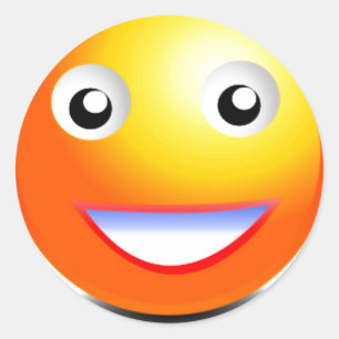 Sinaasappel & Geel Gezicht Ronde Sticker