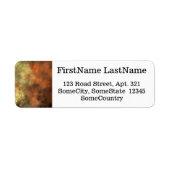 Sinaasappel, geel & grijs mistachtig patroon etiket (Voorkant)