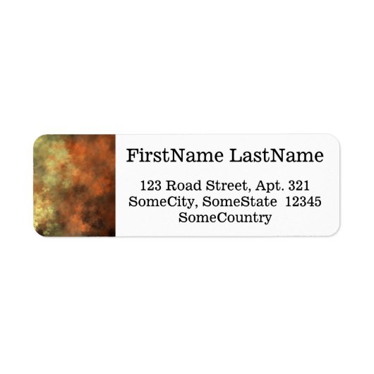 Sinaasappel, geel & grijs mistachtig patroon etiket (Voorkant)