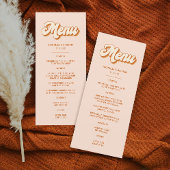  Sinaasappel Geel Retro 70s Boho Bruiloft Menu