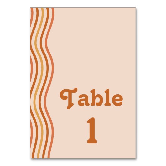 Sinaasappel geel Retro 70s Groovy bruiloft Kaart (Voorkant)