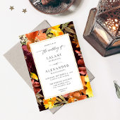 Sinaasappel & Gele Herfst Bloemenbruiloft -3 Bourg Kaart
