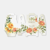 Sinaasappel Gele Rode Floral Greenery Bedankdoosjes (Uitgevouwen)