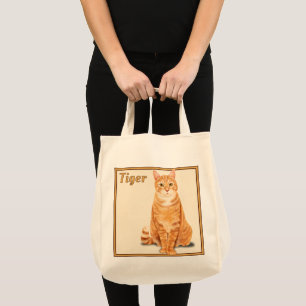 Sinaasappel Gember Tabby Tijgerkat Gepersonaliseer Tote Bag