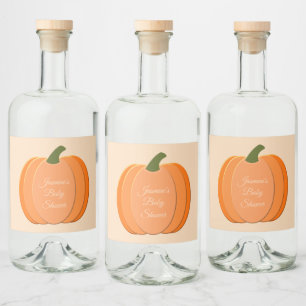 Sinaasappel Genderneutraal pompoen Baby shower Likeurfles Etiket