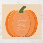 Sinaasappel Genderneutraal pompoen Baby shower Sparkling Wijnetiket (Enkel label)