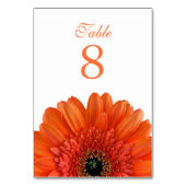 Sinaasappel Gerbera Daisy Wit Bruiloft Kaart (Voorkant)