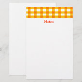 Sinaasappel Gingham Briefpapier (Voorkant / Achterkant)