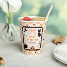 Sinaasappel Gingham Halloween Verjaardagsfeest