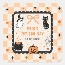 Sinaasappel Gingham Halloween Verjaardagsfeest