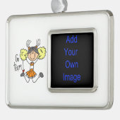 Sinaasappel Go Team Cheerleader Framed Ornament (Links)