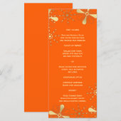 Sinaasappel & Goud Indiaas geïnspireerde Slim Dinn Menu (Voorkant / Achterkant)