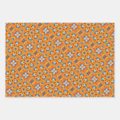 Sinaasappel, goudsbloem, zilver & platina burst inpakpapier vel (Voorkant)