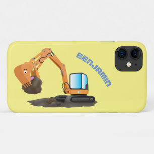 Sinaasappel graafmachine cartoon iPhone 11 hoesje
