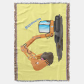 Sinaasappel graafmachine cartoon deken (Voorkant Verticaal)