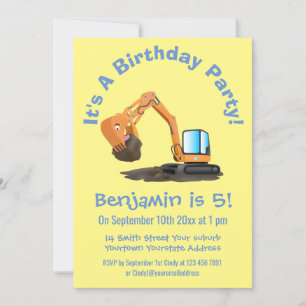 Sinaasappel graafmachine cartoon kaart