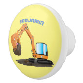 Sinaasappel graafmachine cartoon keramische knop (Rechts)