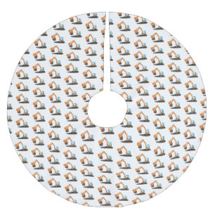 Sinaasappel graafmachine cartoon kerstboom rok