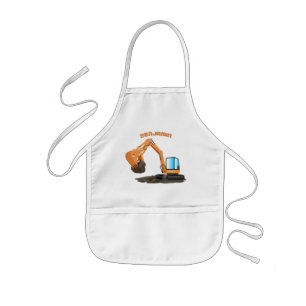 Sinaasappel graafmachine cartoon kinder schort