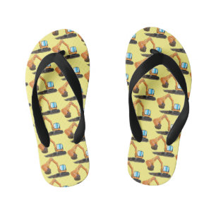 Sinaasappel graafmachine cartoon kinder teenslippers