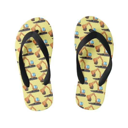 Sinaasappel graafmachine cartoon kinder teenslippers (Voetbed)