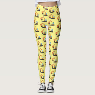 Sinaasappel graafmachine cartoon leggings